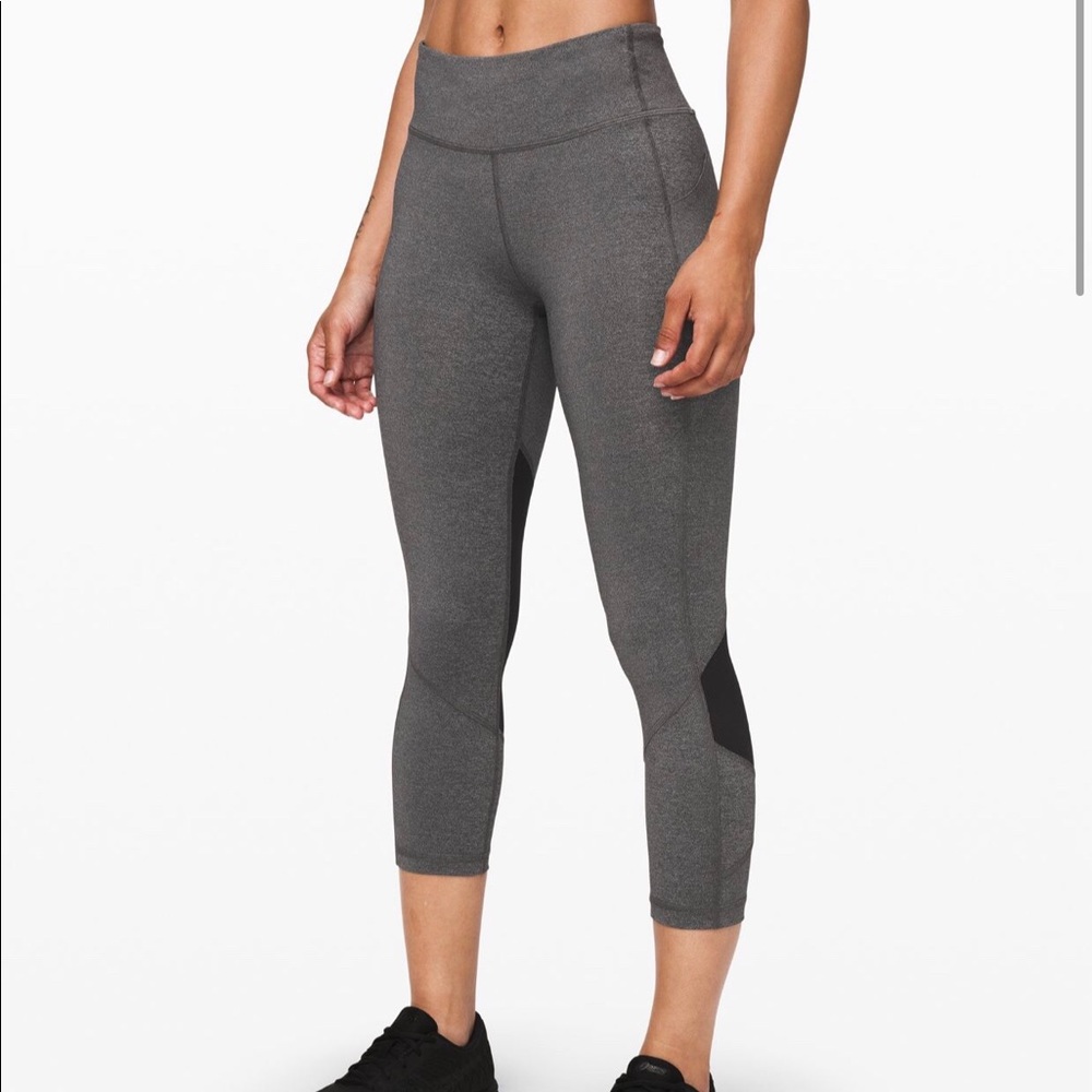 Grey Mid-Rise Crop 22” Lululemon Leggings
